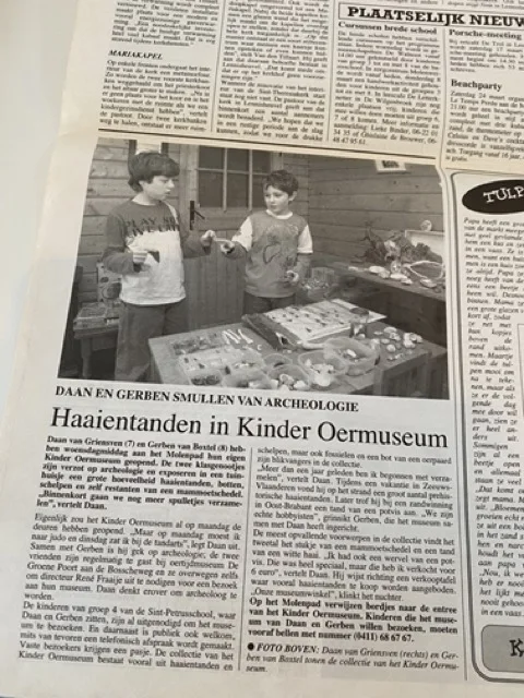 A local newspaper article about two boys and their backyard museum